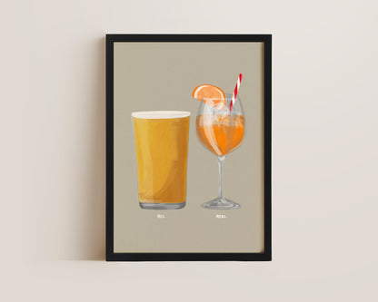 Cider & Aperol Spritz Couples Drink Print