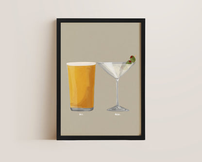 Cider & Dirty Martini Couples Drink Print