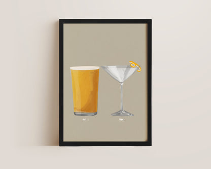 Cider & Dry Martini Couples Drink Print