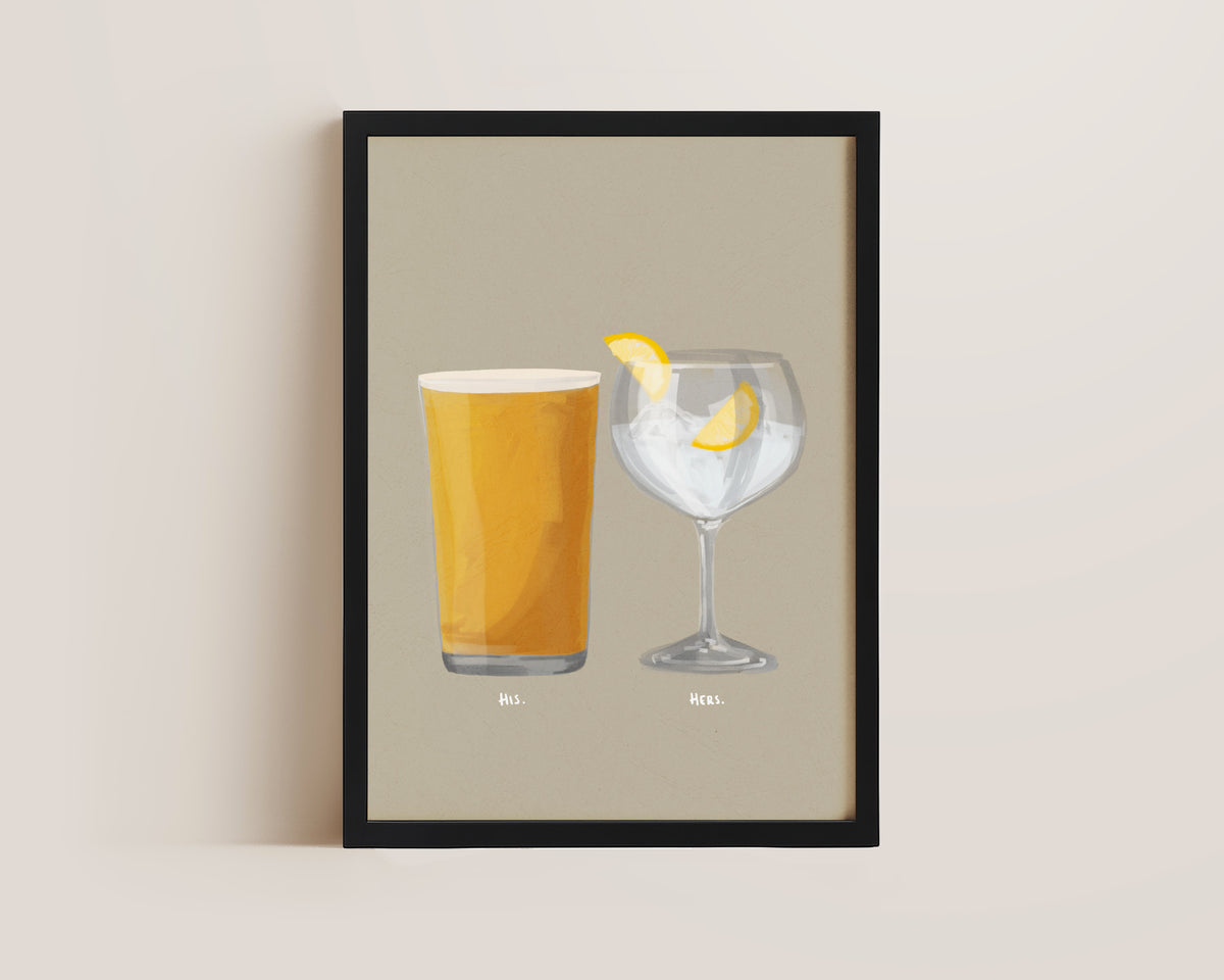 Cider & G&T Couples Drink Print