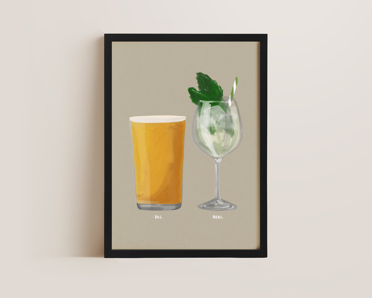 Cider & Hugo Spritz Couples Drink Print