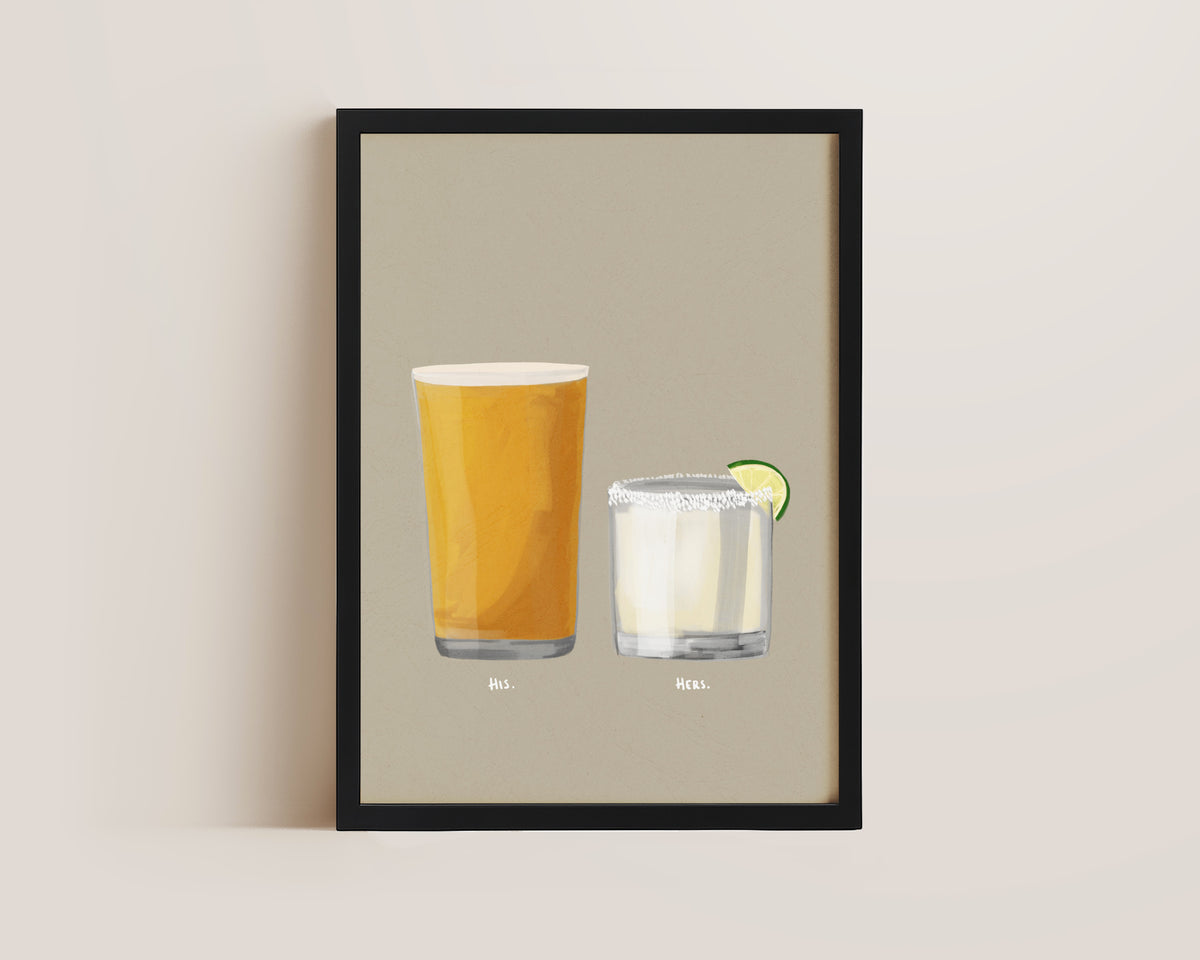 Cider & Margarita Couples Drink Print