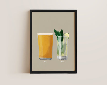 Cider & Mojito Couples Drink Print