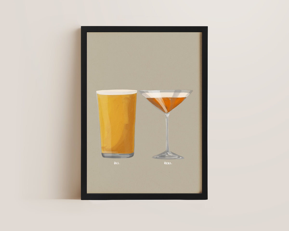 Cider & Pornstar Martini Couples Drink Print