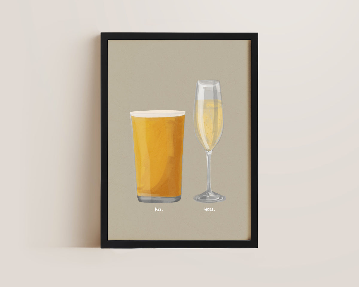 Cider & Prosecco Couples Drink Print