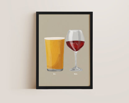 Cider & Red Wine Couples Drink Print