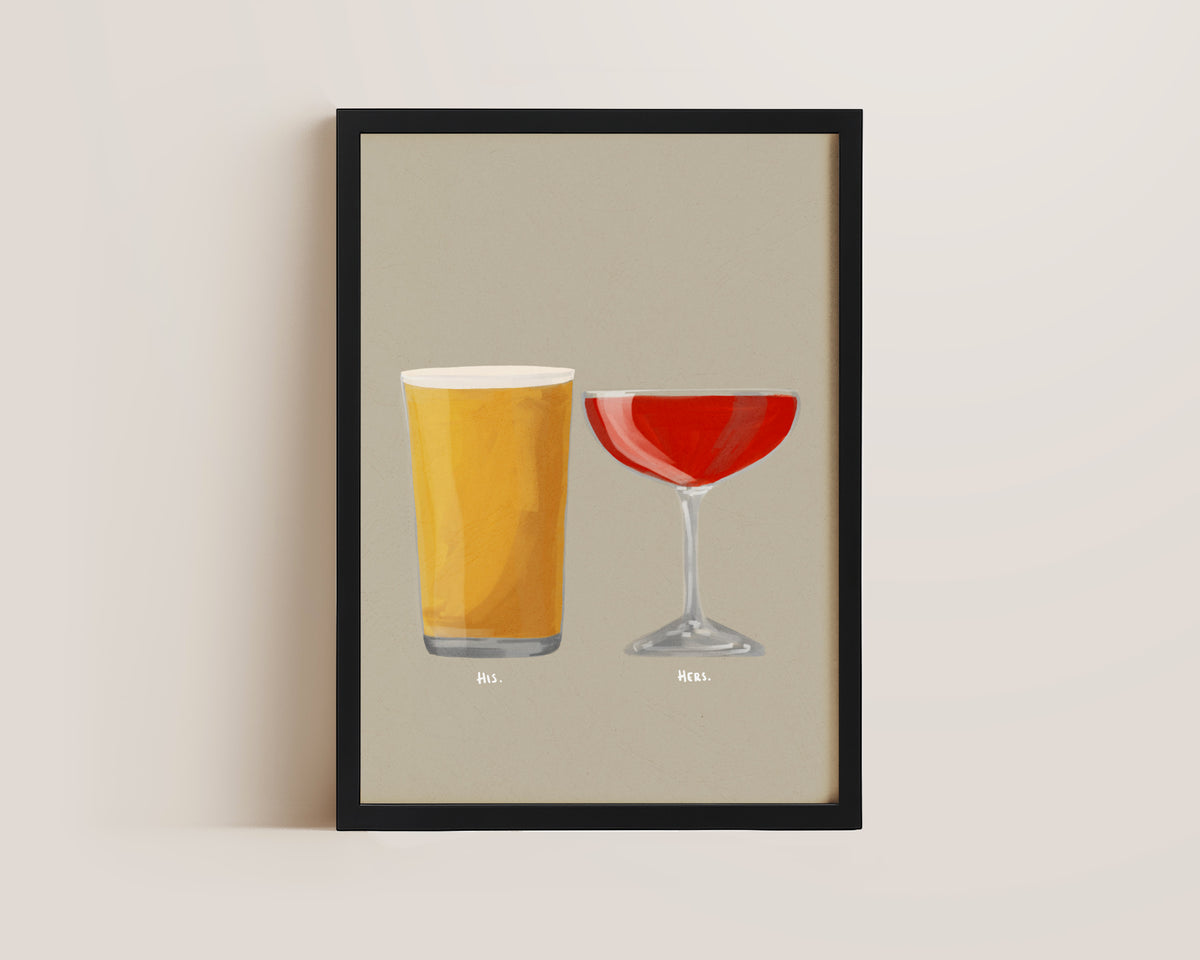 Cider & Strawberry Daiquiri Couples Drink Print