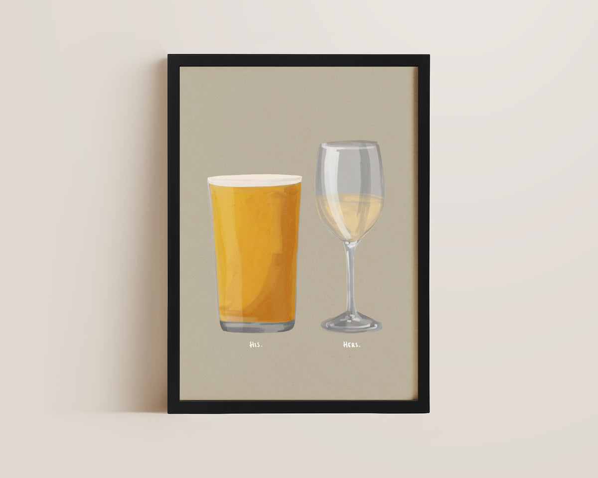 Cider & White Wine Couples Drink Print