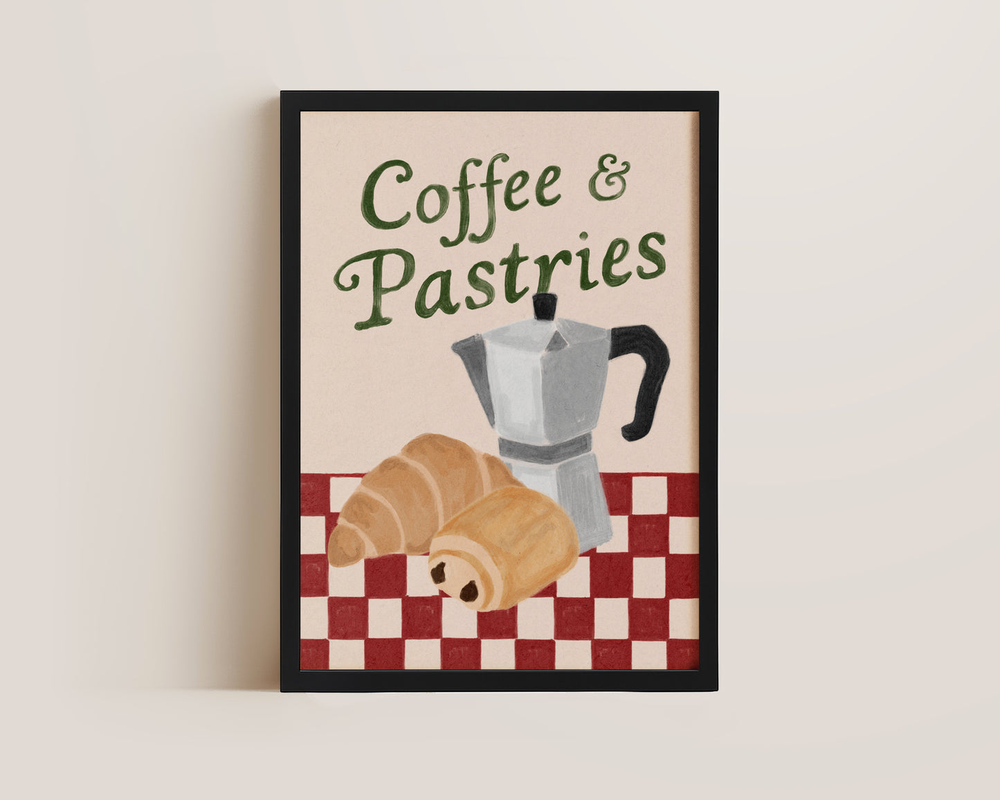 Coffees & Pastries Green Print