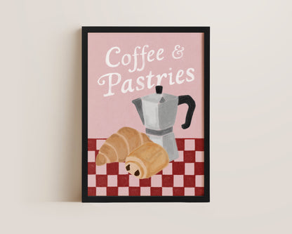 Coffees & Pastries Pink Print