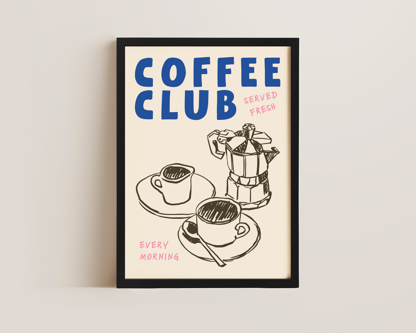Coffee Club Pink Print