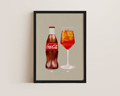 Coke Bottle & Aperol Spritz Print