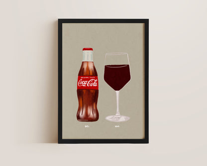 Coke Bottle & Red Wine Print