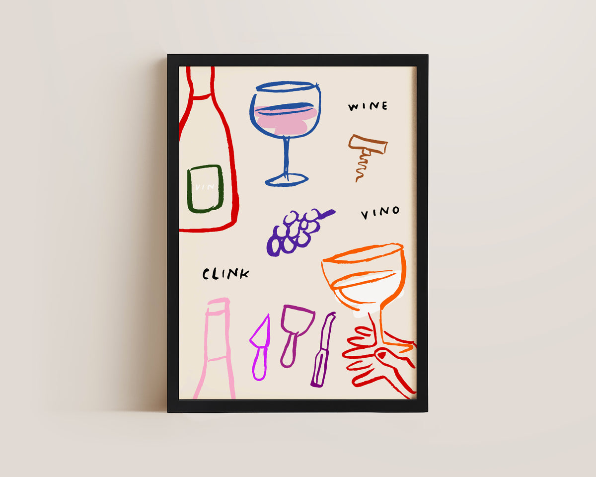 Colourful Wine Print
