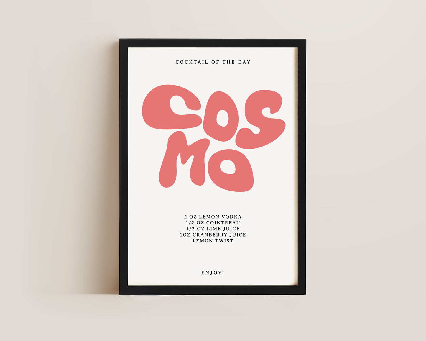 Cosmopolitan Recipe Wall Art Print