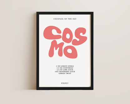 Cosmopolitan Recipe Wall Art Print