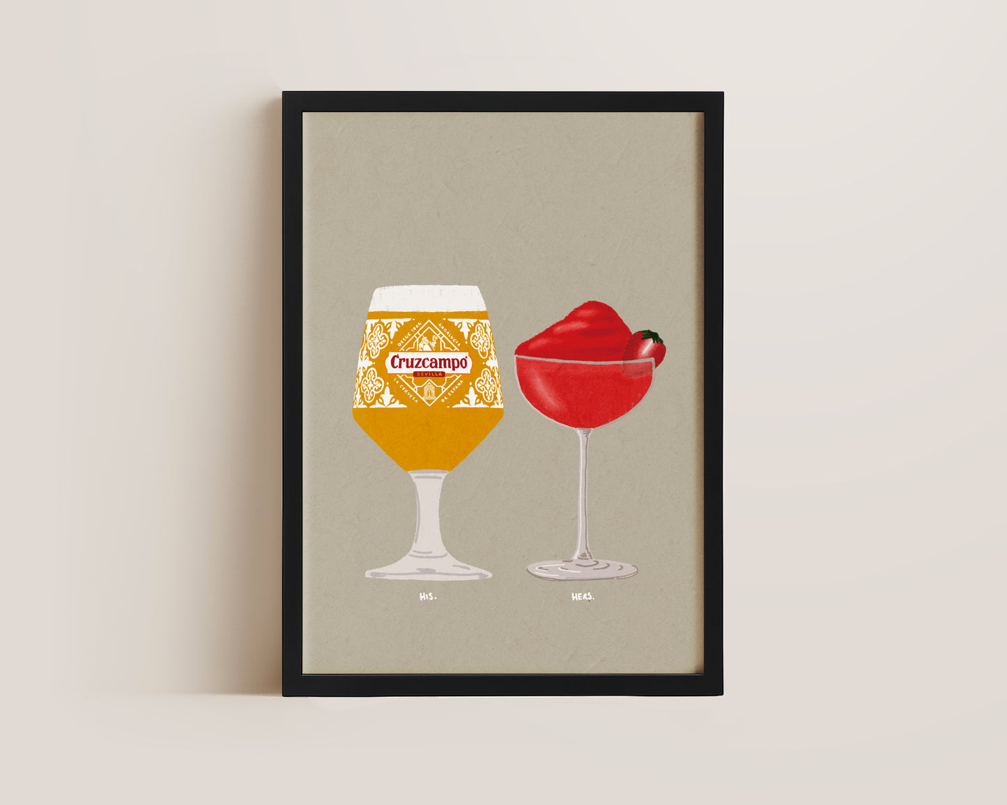 Cruzcampo & Frozen Strawberry Daiquiri Print