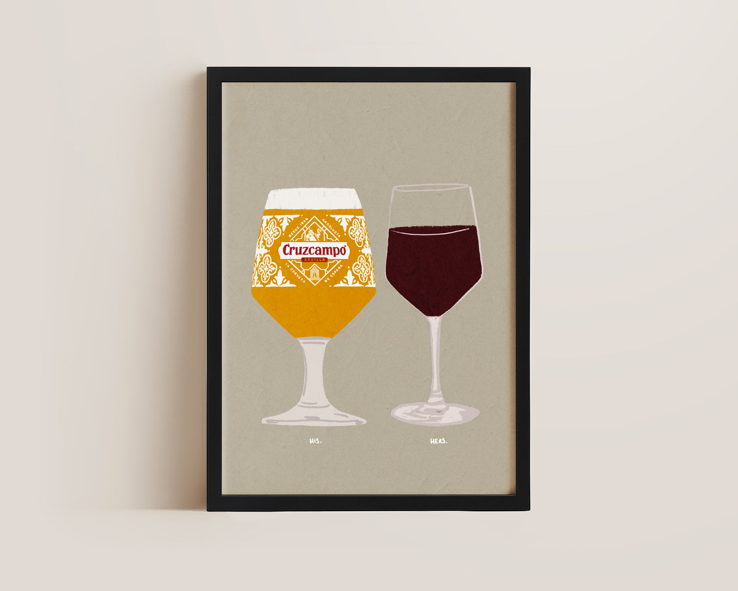 Cruzcampo & Red Wine Print
