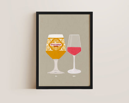 Cruzcampo & Rose Print