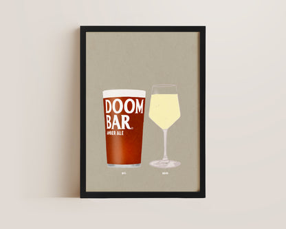 Doom Bar & White Wine Print