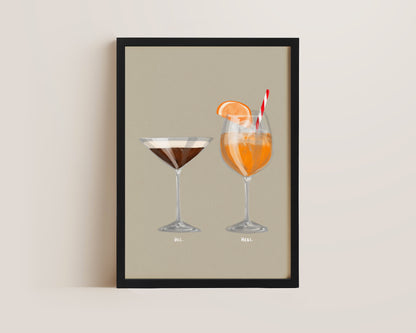 Espresso Martini & Aperol Spritz Couples Drink Print