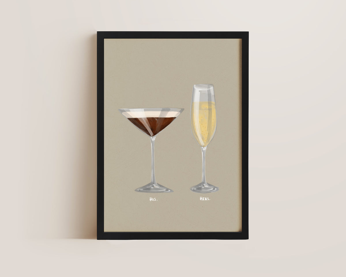 Espresso Martini & Prosecco Couples Drink Print