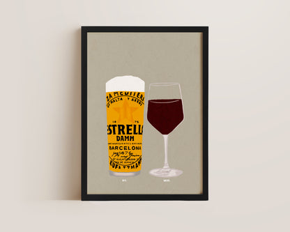 Estrella & Red Wine Print