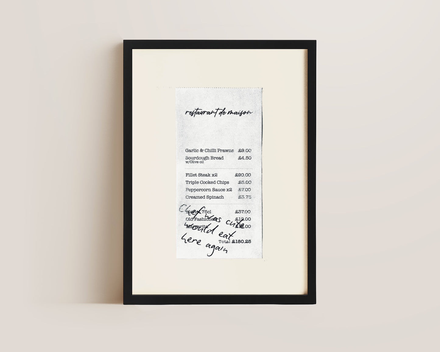 Chef Was Cute Receipt Print