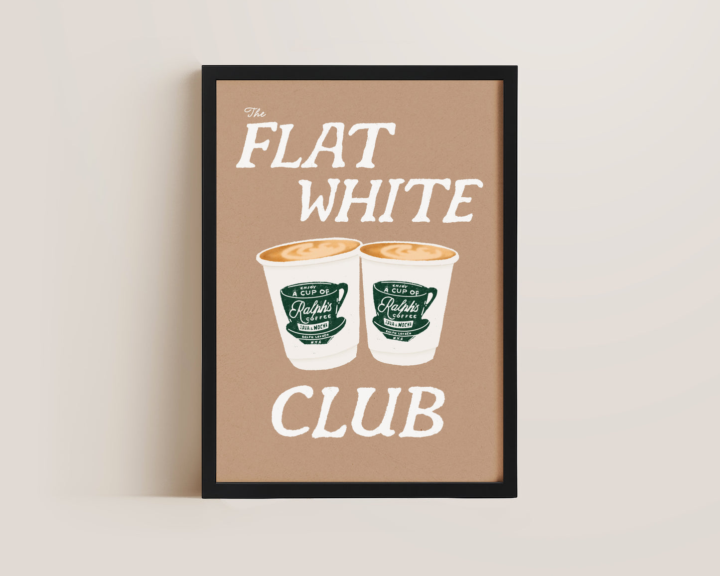 Flat White Club Brown Print