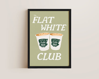 Flat White Club Green Print