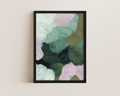 Forest Green & Pink No. 2 Print