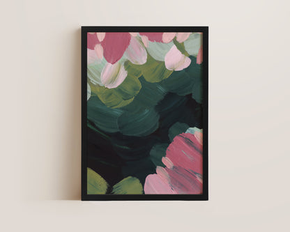Forest Green & Pink No. 3 Print