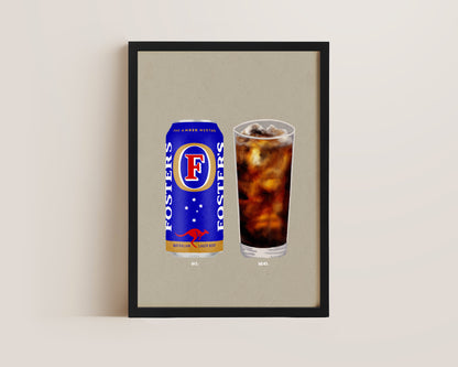 Fosters Can & JD Coke Print