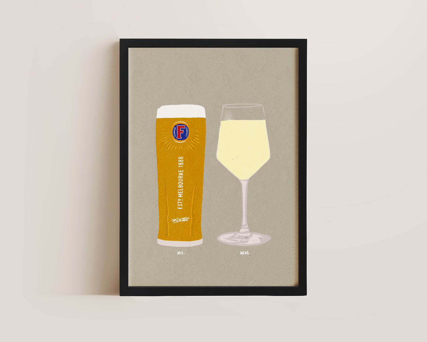Fosters & White Wine Print