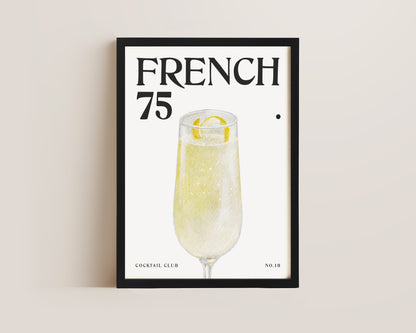 French 75 Cocktail Print