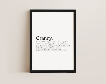 Granny Definition Print