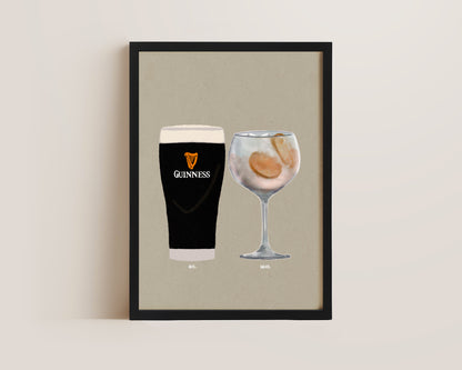 Guinness & Orange Gin Print