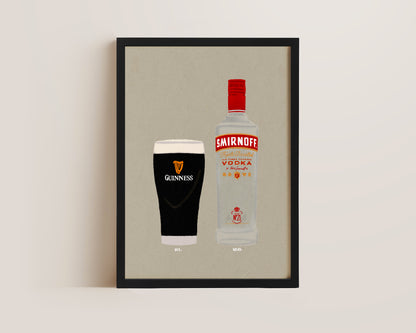 Guinness & Smirnoff Vodka Print