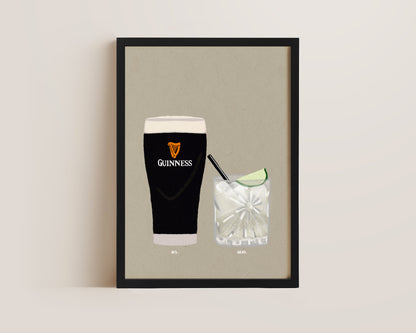 Guinness & Tequila Lime Soda Print