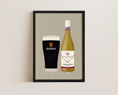 Guinness & Villa Maria Sauvignon Print
