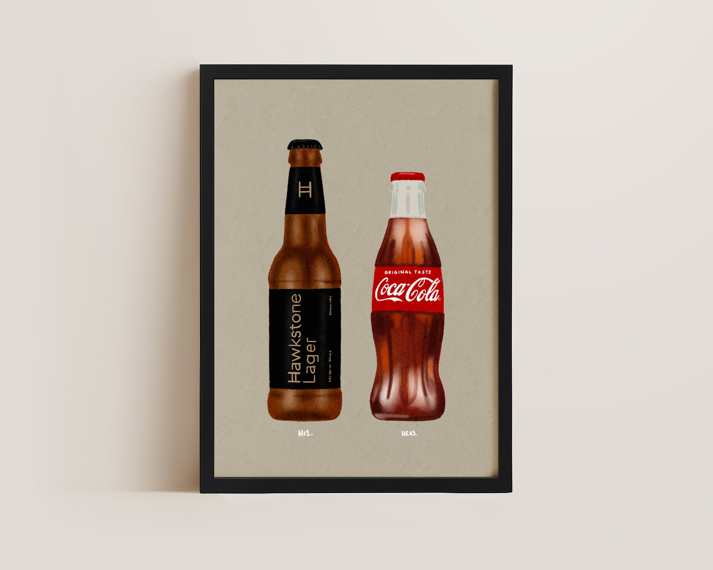 Hawkstone Lager & Coke Bottle Print