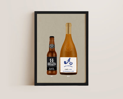 Heads Japanese Black Lager & Babylonstoren Chardonnay Print