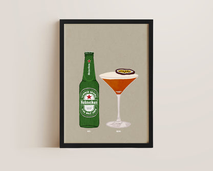 Heineken & Pornstar Martini Print