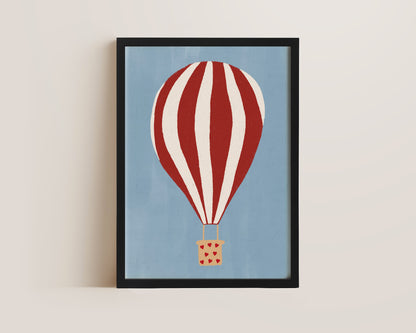 Heart Air Balloon Print