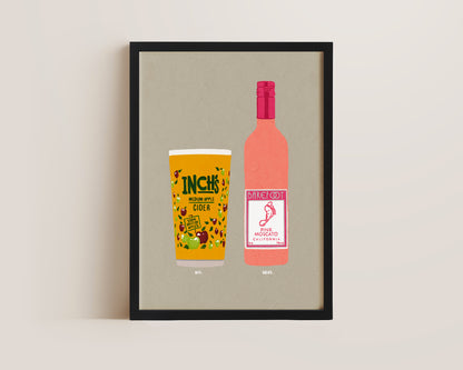 Inch's & Pink Moscato Print