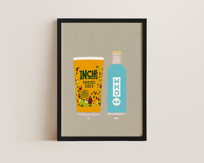 Inch's & Blue WKD Print
