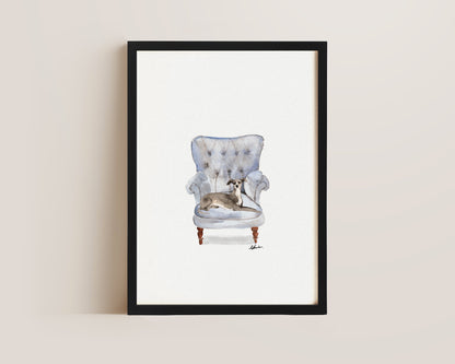 Italian Greyhound in Chair Print