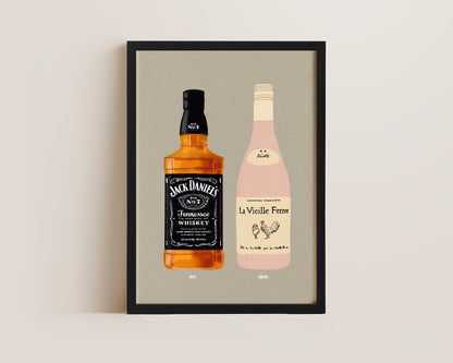 Jack Daniel's & Chicken Wine Print