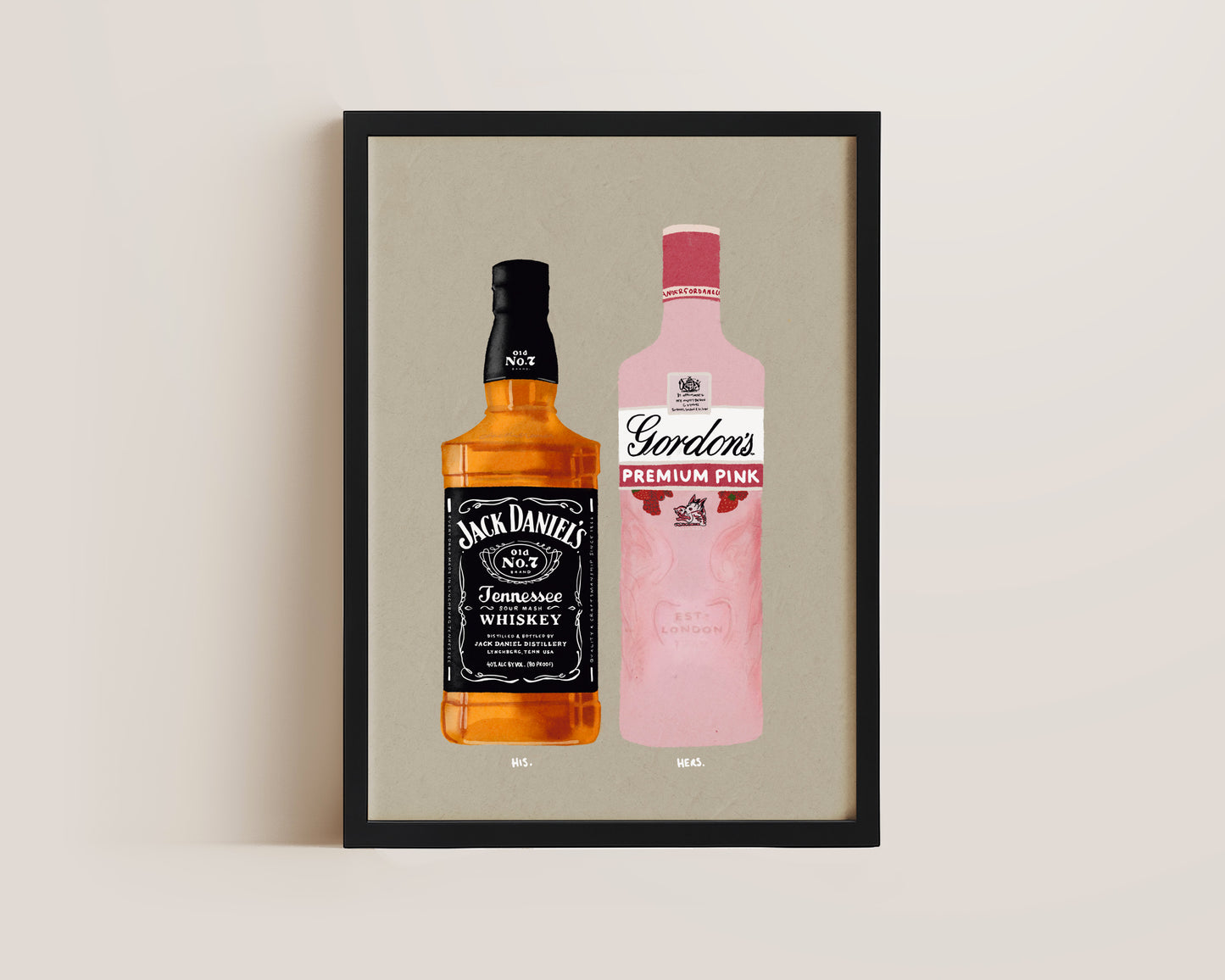 Jack Daniel's & Gordon's Pink Gin Print