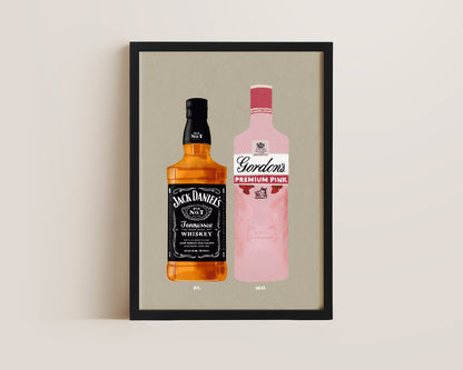 Jack Daniel's & Gordon's Pink Gin Print
